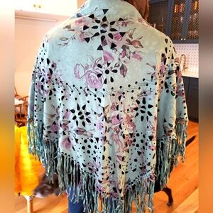 Faux suede laser cut scarf